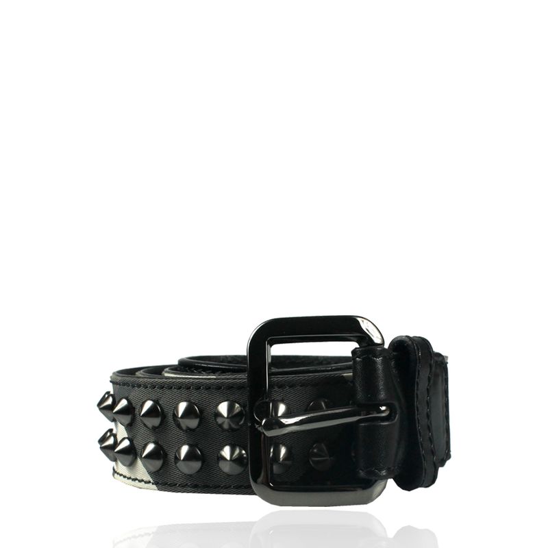 Cinto-Burberry-Xadrez-Cinza-e-Spikes