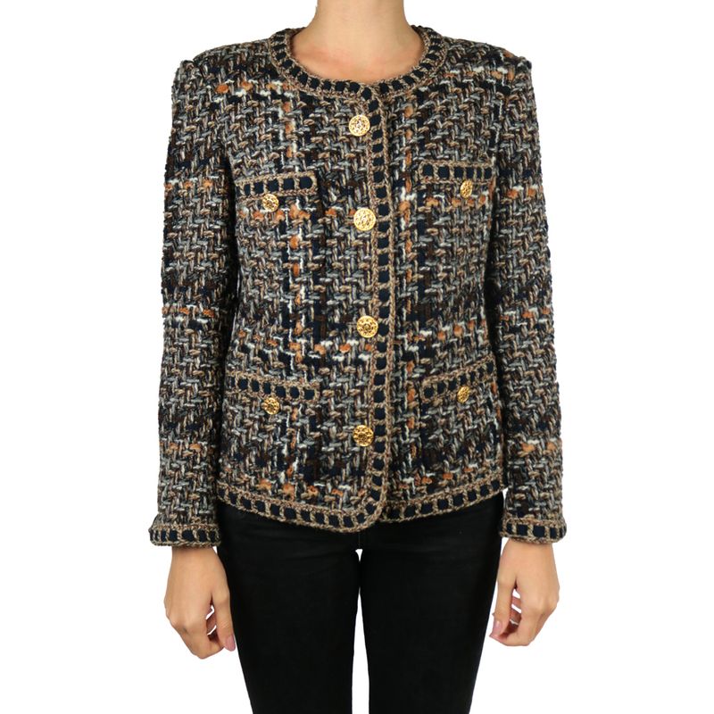 Blazer-Chanel-Tweed-Marrom-Azul-Marinho-e-Cinza