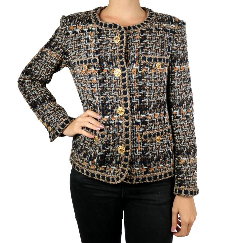 Blazer-Chanel-Tweed-Marrom-Azul-Marinho-e-Cinza