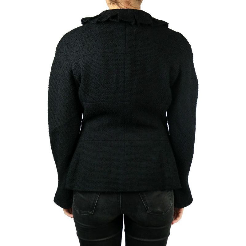 Blazer-Chanel-Tweed-Preto-com-Ziper