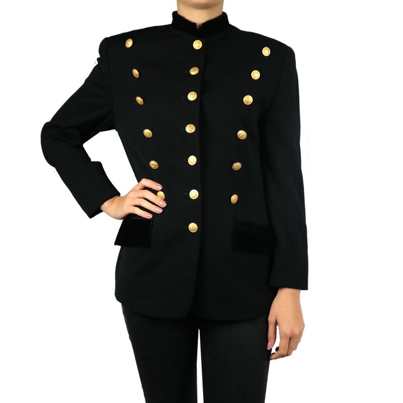 Blazer-DKNY-Vintage-Preto-com-Veludo