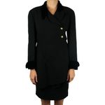 Conjunto-Chanel-Vintage-Preto-Casaco-Longuinho-e-Saia