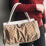 Bolsa-Gucci-Jacquard-Couro-Branco