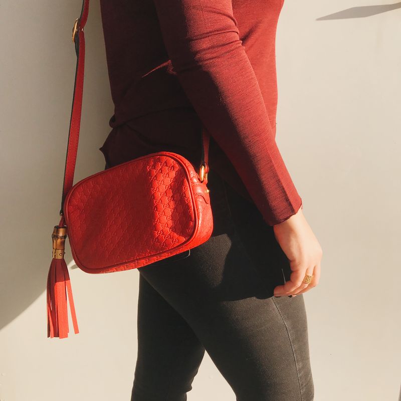 Bolsa-Gucci-Guccissima-Vermelha