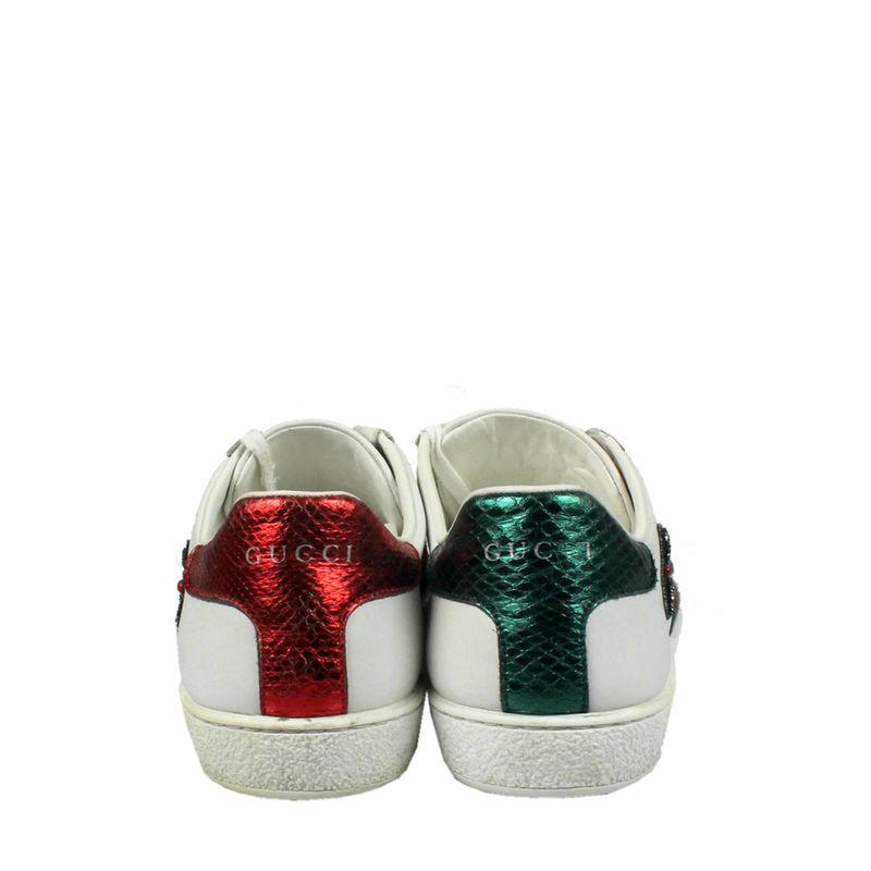 Tenis-Gucci-Couro-Branco-e-Bordado-de-Strass
