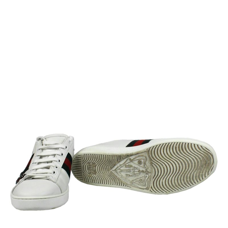 Tenis-Gucci-Couro-Branco-e-Bordado-de-Strass