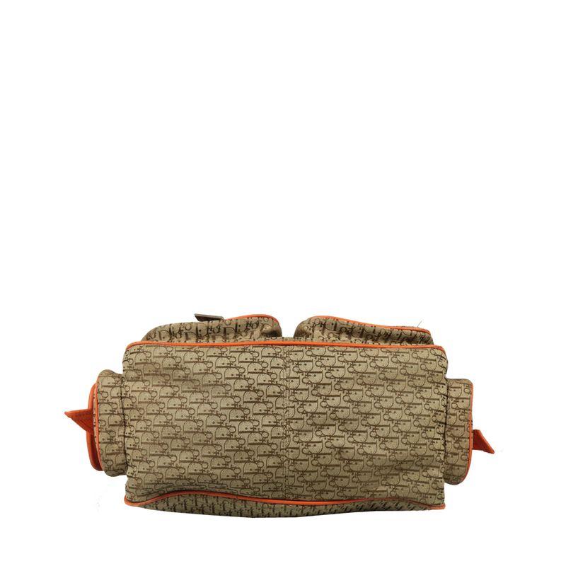 Bolsa-Christian-Dior-Monograma-Couro-Laranja