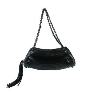 Bolsa Chanel Tassel Couro Preto Vintage