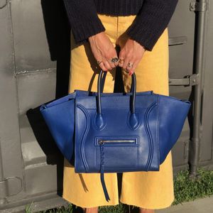 Bolsa Celine Luggage Phanton Couro Azul