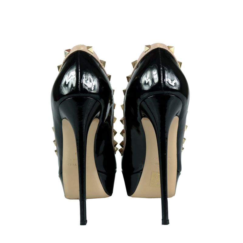 Peep-Toe-Valentino-Rockstud-Bicolor