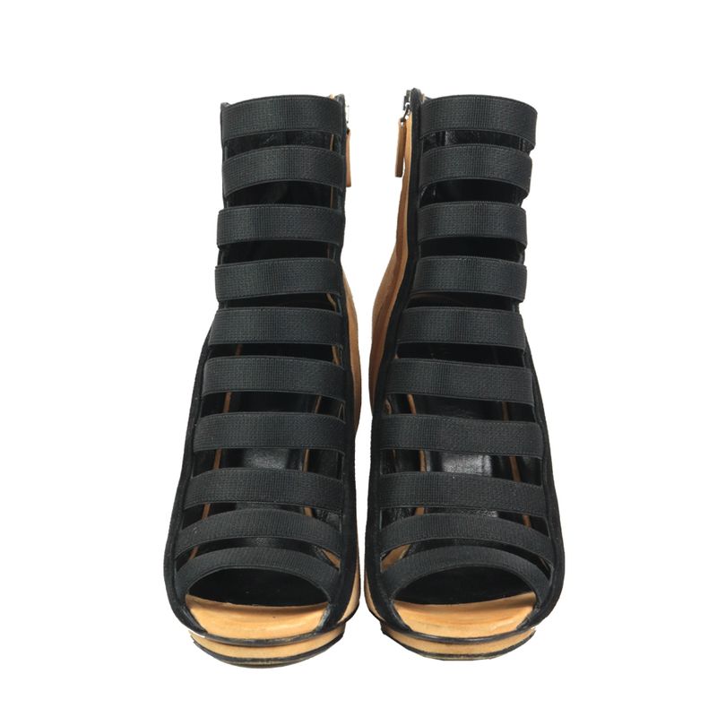 Sandalia-Ankle-Boot-Gucci-Camurca-Caramelo-e-Preta