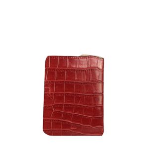 Carteira Hermes Couro Croco Vermelho