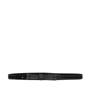Cinto Sandro Couro Preto com Studs e Laço
