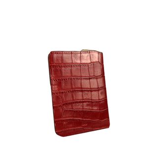 Carteira Hermes Couro Croco Vermelho