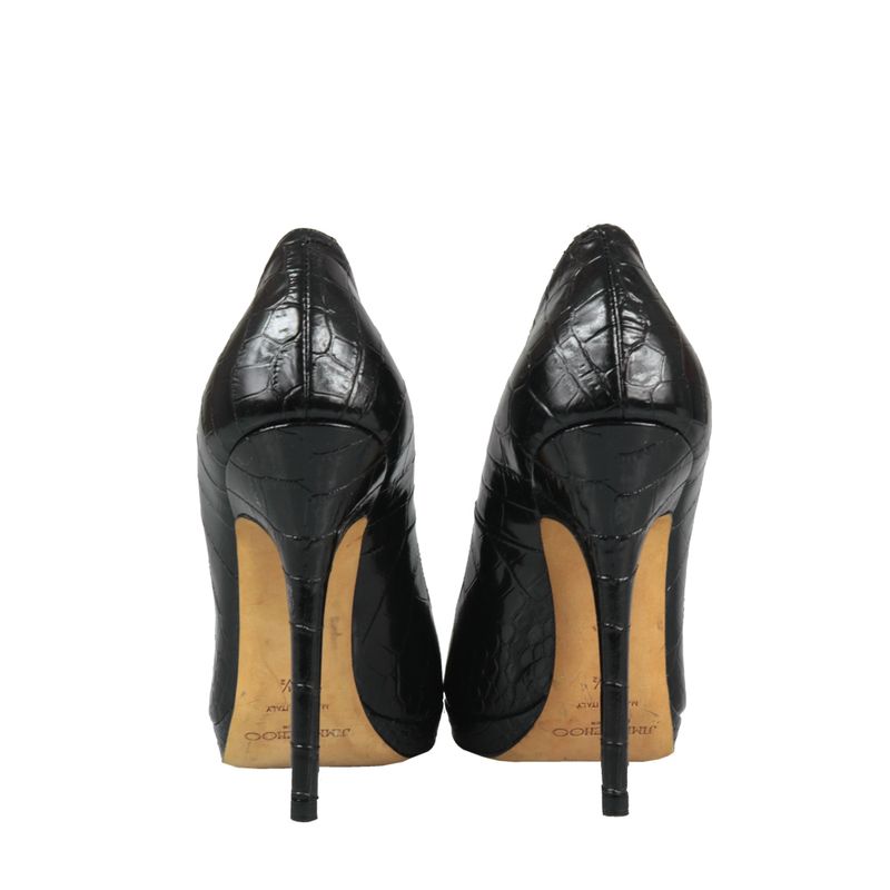 Peep-Toe-Jimmy-Choo-Croco-Preto