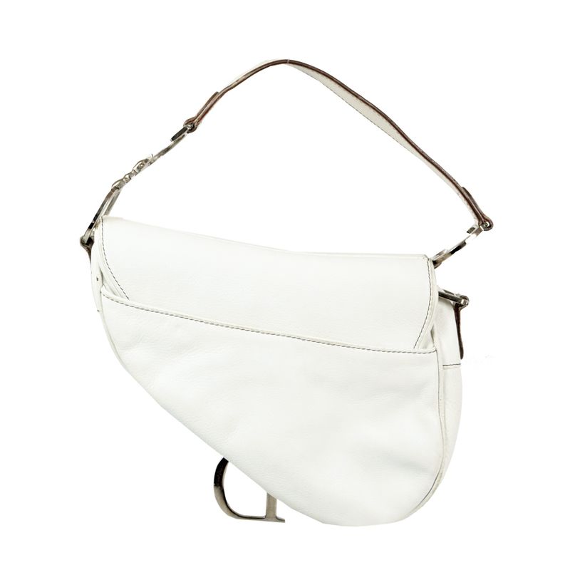 Bolsa-Christian-Dior-Saddle-Couro-Branco