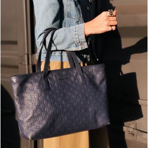 Bolsa Gucci Guccissima Couro Azul