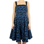 Vestido-Carolina-Herrera-Floral-Preto-e-Azul