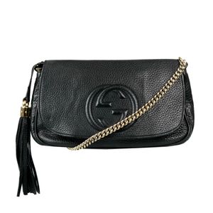 Bolsa Gucci Soho Chain Couro Preto