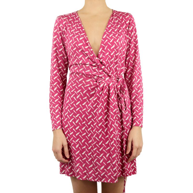 Vestido-Diane-Von-Furstenberg-Wrap-Dress-Estampado-Rosa-e-Branco