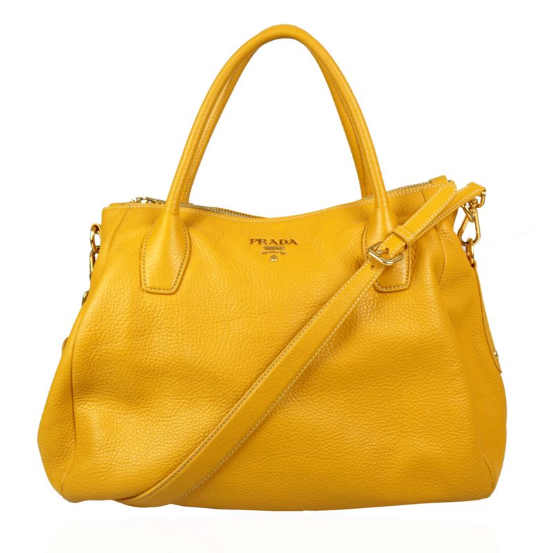 Bolsa-Prada-Couro-Amarela