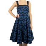 Vestido-Carolina-Herrera-Floral-Preto-e-Azul
