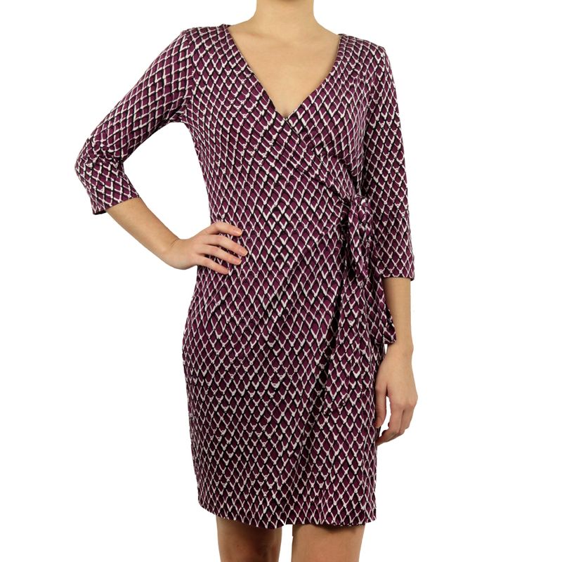 Vestido-Diane-Von-Furstenberg-Wrap-Dress-Estampado-Roxo-e-Preto