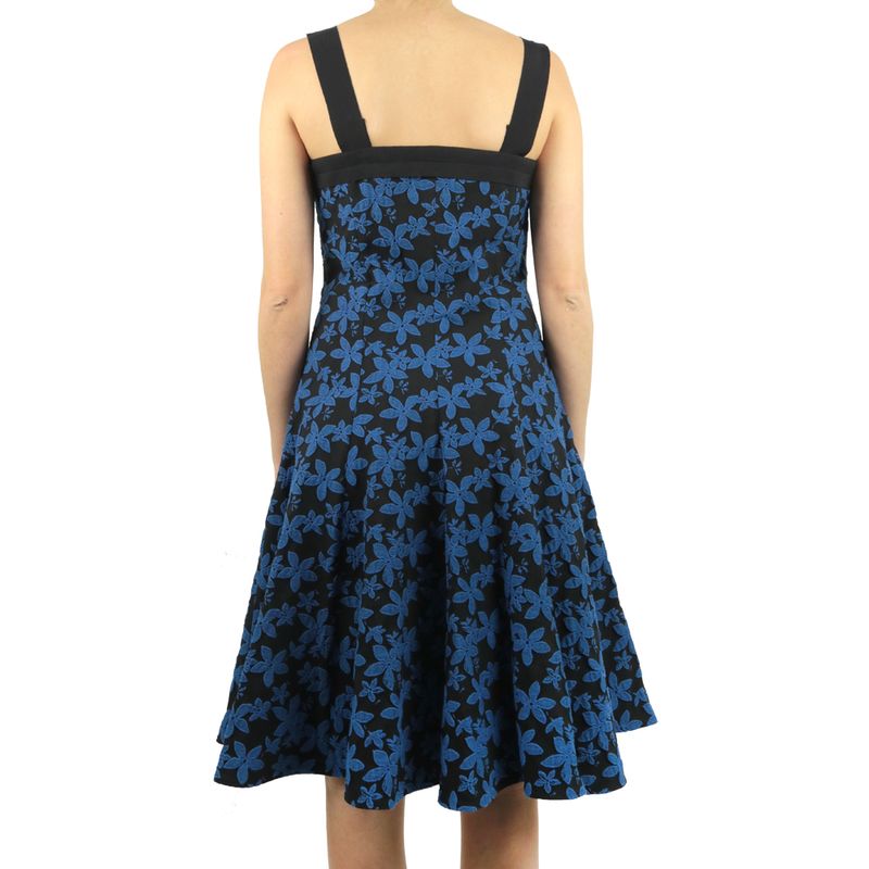 Vestido-Carolina-Herrera-Floral-Preto-e-Azul