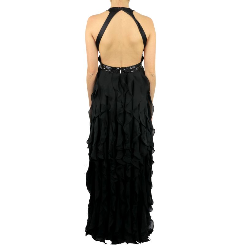 Vestido-Roberto-Cavalli-Seda-Preto