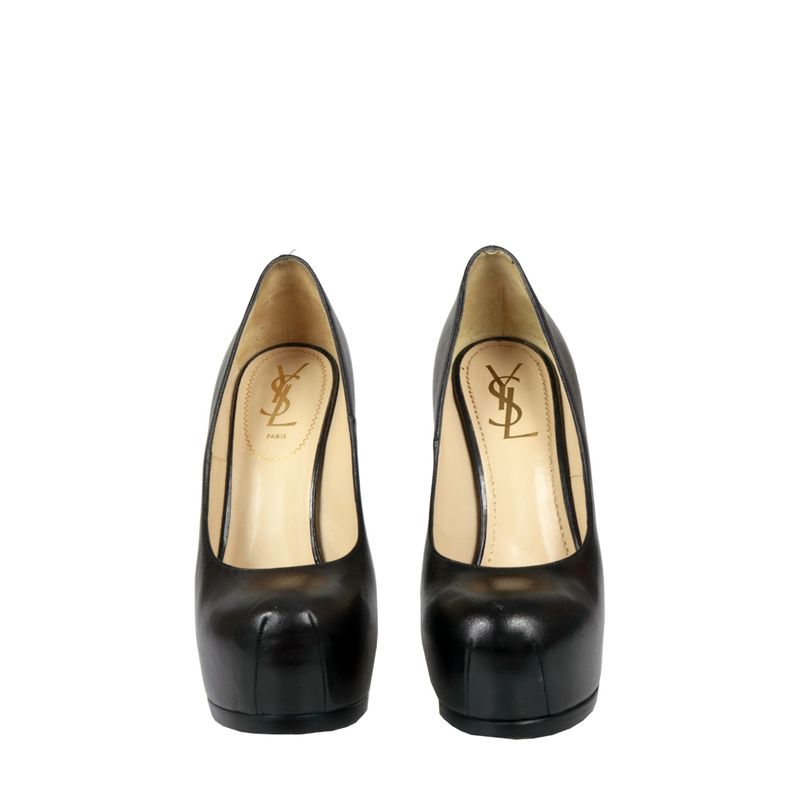 Pump-Saint-Laurent-Couro-Preto