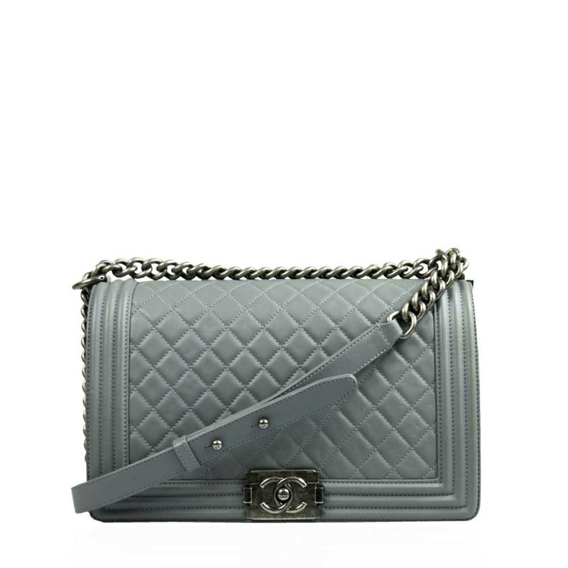 Bolsa-Chanel-Boy-Media-Cinza