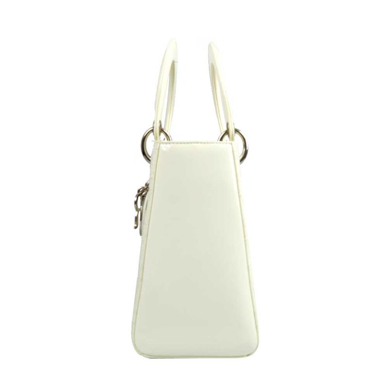 Bolsa-Christian-Dior-Lady-Dior-Verniz-Off-White