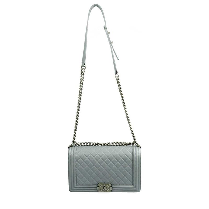Bolsa-Chanel-Boy-Media-Cinza