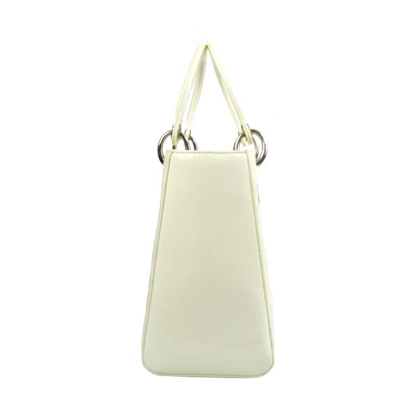 Bolsa-Christian-Dior-Lady-Dior-Verniz-Off-White