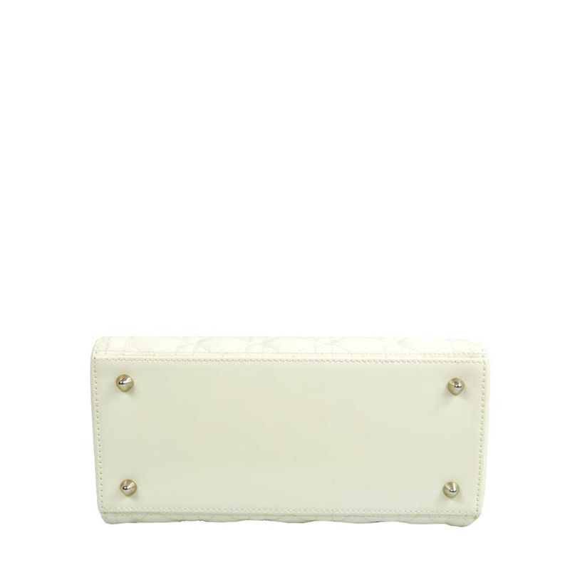 Bolsa-Christian-Dior-Lady-Dior-Verniz-Off-White