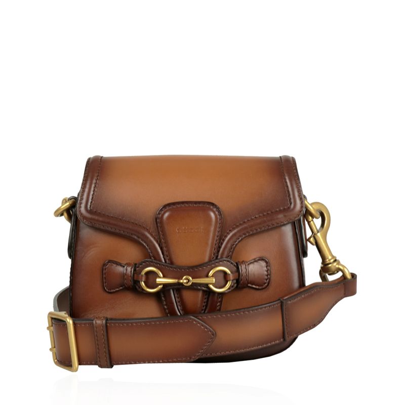 Bolsa-Gucci-Lady-Web-Couro-Marrom