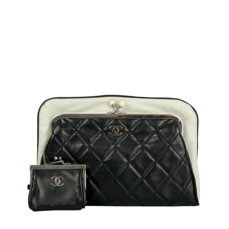 Clutch-Chanel-Couro-Bicolor