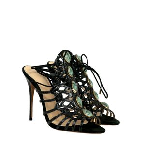 Sandalia Alexandre Birman Python e Pedras Turquesa