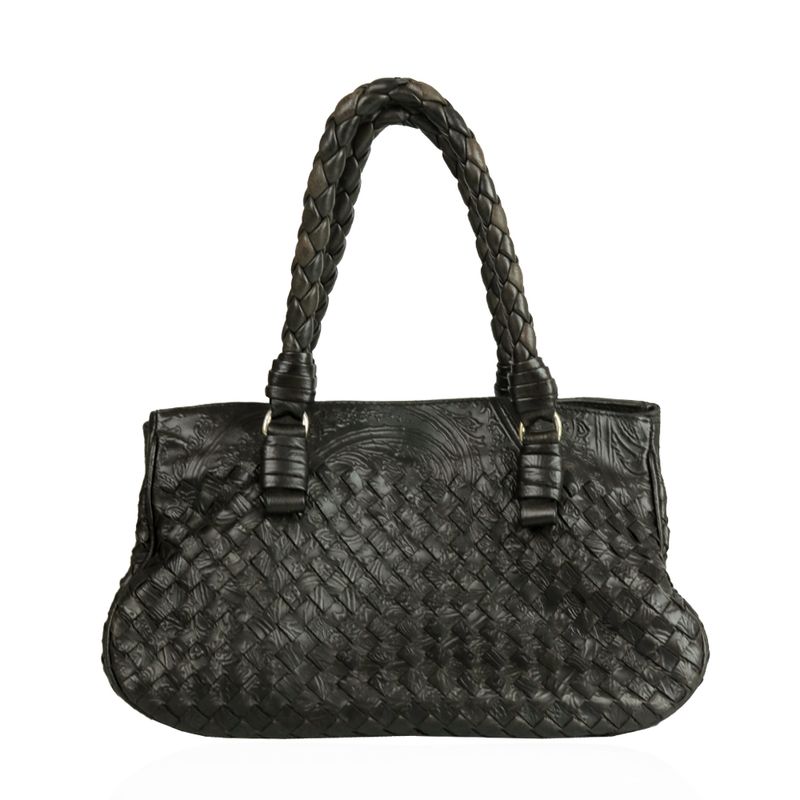 Bolsa-Bottega-Venetta-Couro-Preto-Vintage