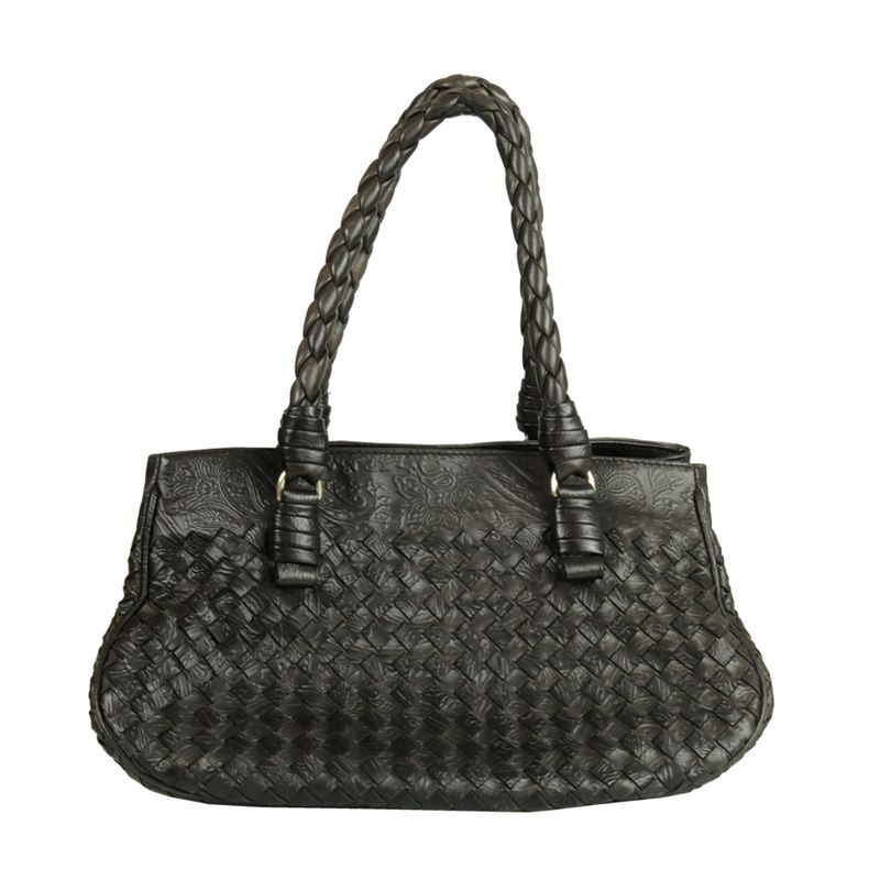 Bolsa-Bottega-Venetta-Couro-Preto-Vintage