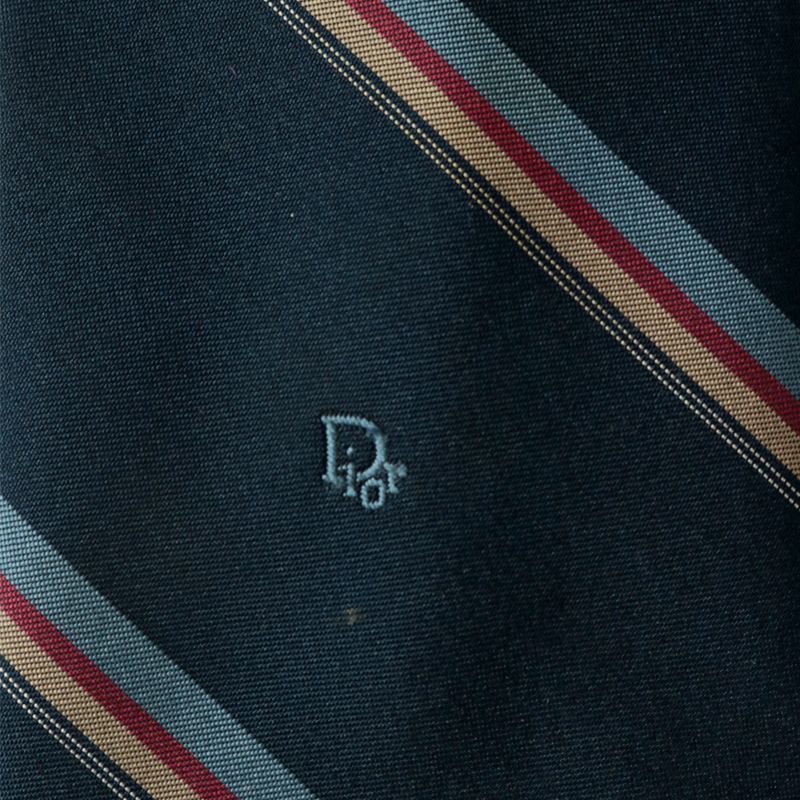 Gravata-Christian-Dior-Listras-Azul-Vintage