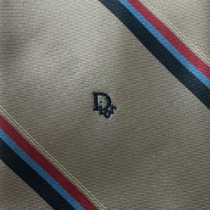 Gravata Christian Dior Listras Cinza Vintage