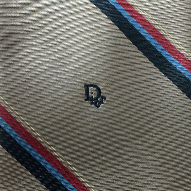 Gravata-Christian-Dior-Listras-Cinza-Vintage
