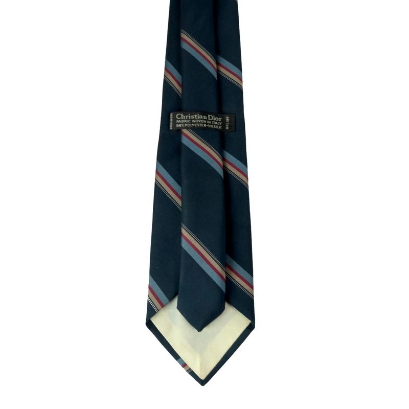 Gravata-Christian-Dior-Listras-Azul-Vintage