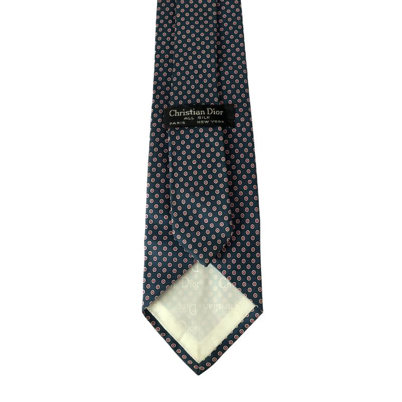 Gravata-Christian-Dior-Bolinhas-Azul-Vintage