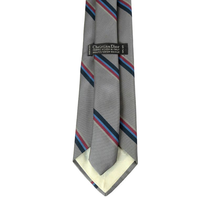Gravata-Christian-Dior-Listras-Cinza-Vintage