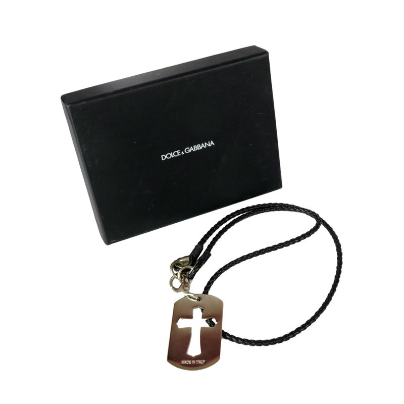 Colar-Dolce---Gabbana-Cruz-Couro