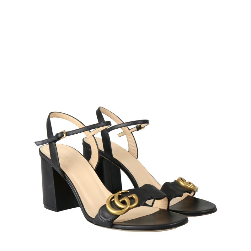 Sandalia-Gucci-Marmont-Couro-Preto