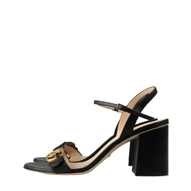 Sandalia-Gucci-Marmont-Couro-Preto