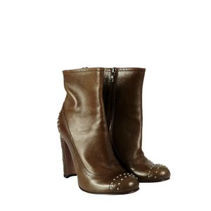 Bota Prada Couro Marrom